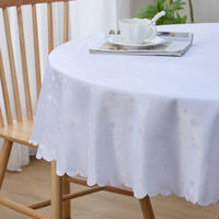 TISCHDECKE Abwaschbar Ornamente Rund 140cm Tischtuch Tafeldecke Kratzfest aus Polyester, Weiß - Weiß, Textil (140/140cm)