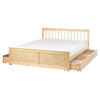 BETT mit Schubladen 160x200 cm Heller Holzfarbton Olendon - Hellbraun, Holz (160/200cm) - Beliani