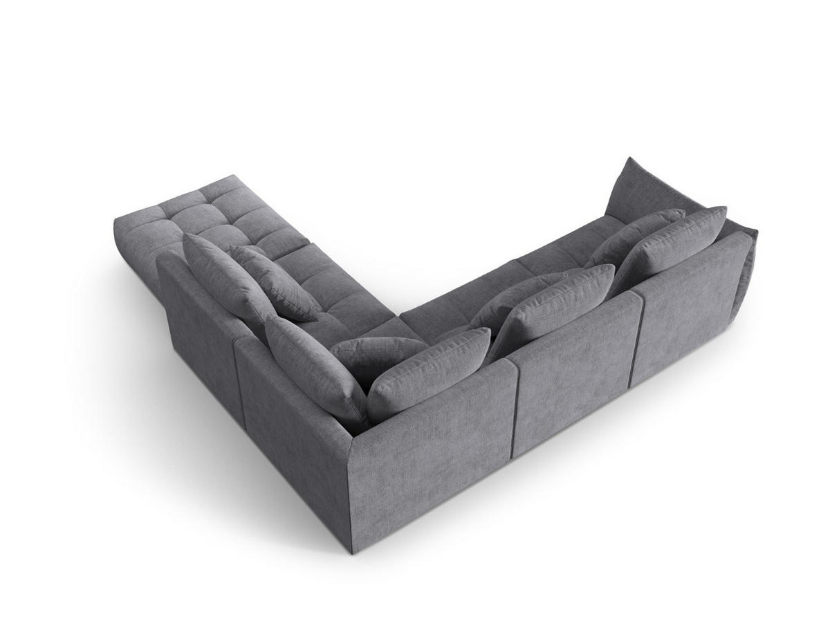 ECKSOFA modular rechts Bloom aus strukturiertem Stoff grau 4 Sitzplätze - Grau, Textil (310/316cm) - Micadoni