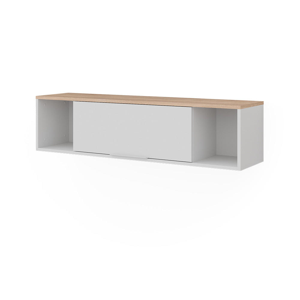 WANDREGAL Betti Weiß/Sonoma 120 x 30 cm - Weiß/Sonoma Eiche, Holzwerkstoff (120/30/30cm) - Vicco