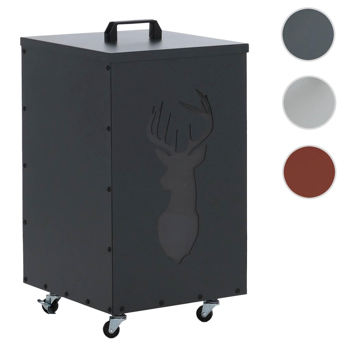 PELLETBEHÄLTER HIRSCH Anthrazit - Anthrazit, Metall (36/36cm) - MCW