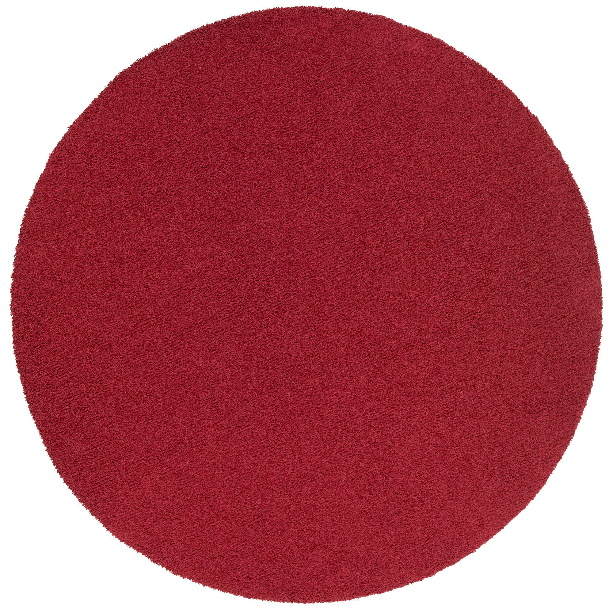 LUXUS HOCHFLOR SHAGGY TEPPICH VELVET RUND - Weinrot, Textil (100/100cm) - Snapstyle