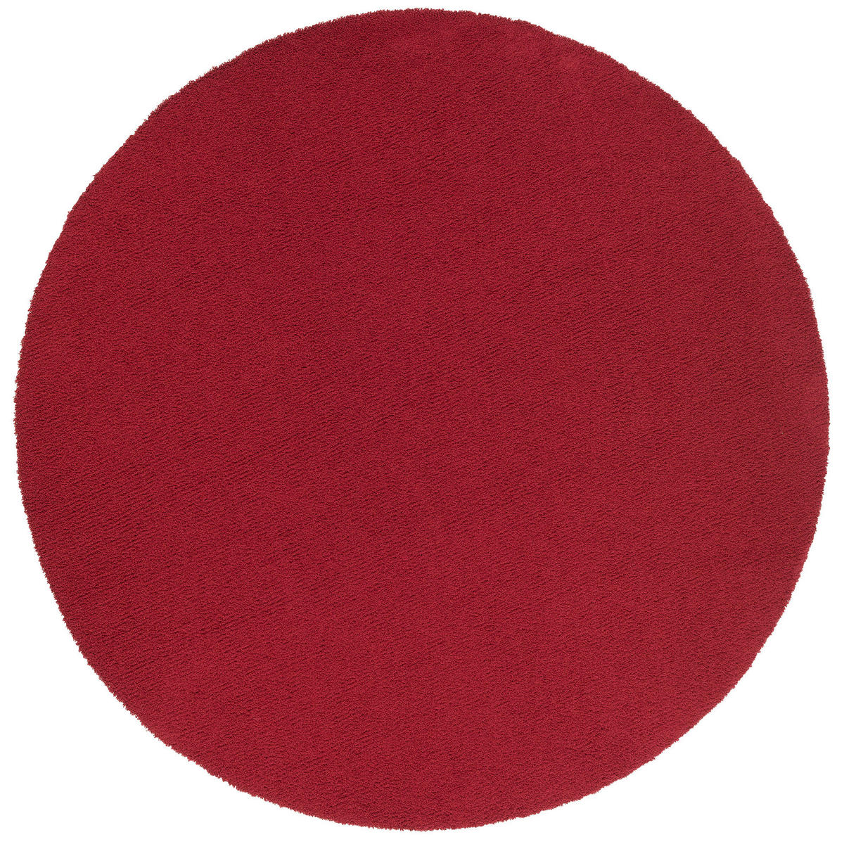 LUXUS HOCHFLOR SHAGGY TEPPICH VELVET RUND - Weinrot, Textil (100/100cm) - Snapstyle