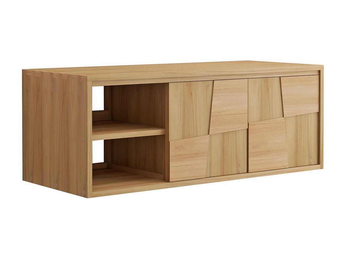 WASCHBECKENUNTERSCHRANK - 120 cm x 50 cm - holz - naturfarben hell Sumbawa - Naturfarben, Holz (120/45/50cm) - Vente-Unique