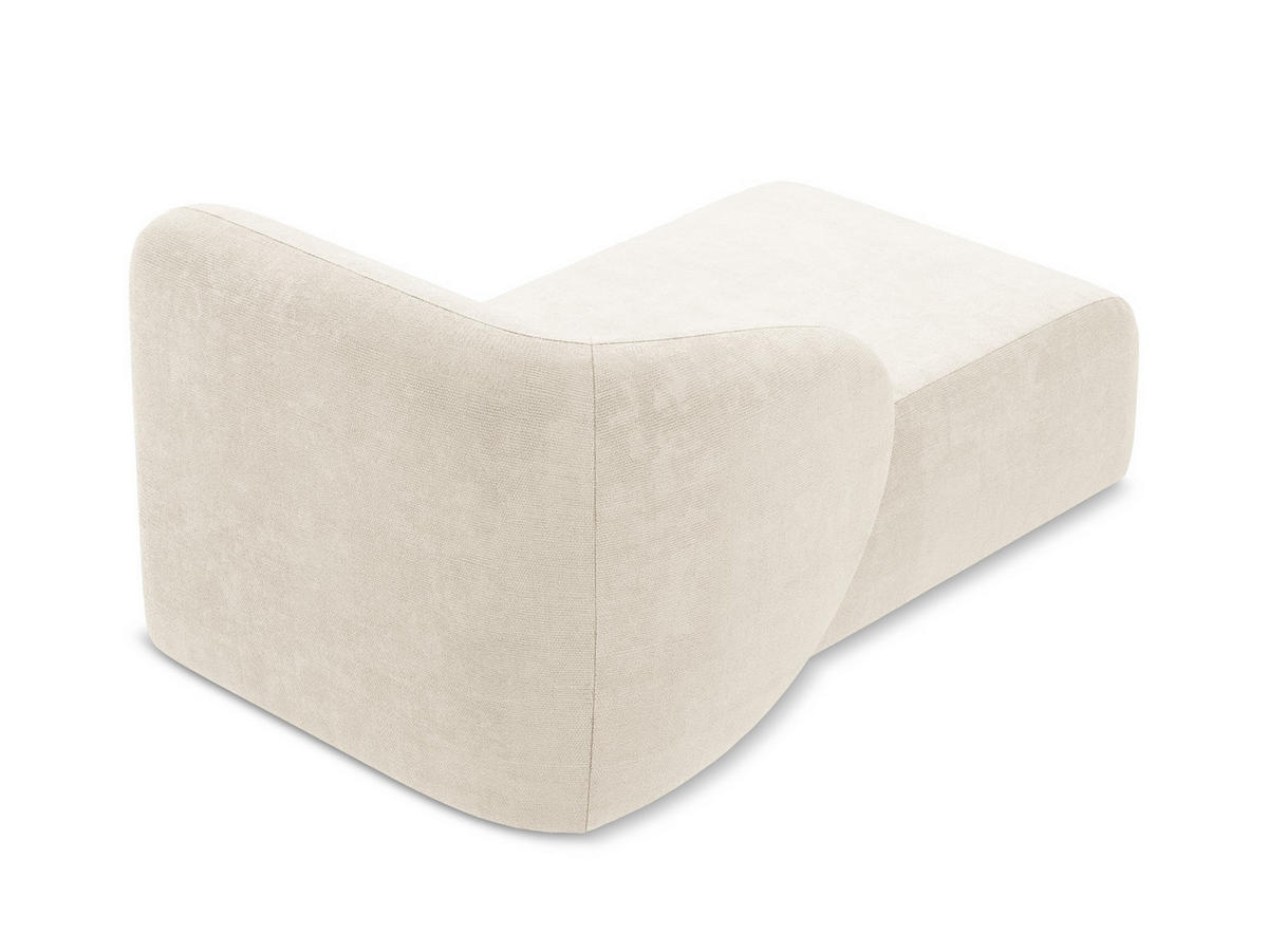 SOFAELEMENT Links Chenille Stoff Beige - Creme/Schwarz, Holzwerkstoff/Kunststoff (91/75/166cm) - Makamii