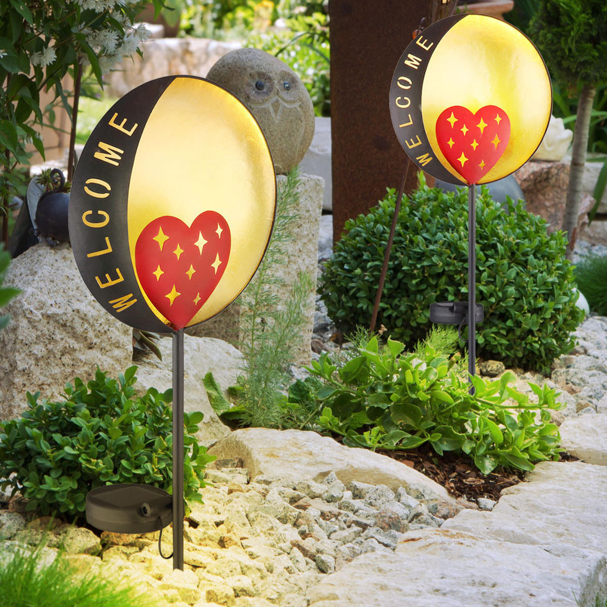 LED AUSSENLEUCHTE Welcome Schwarz - Schwarz, Metall (17/17/78.5cm) - Globo Lighting