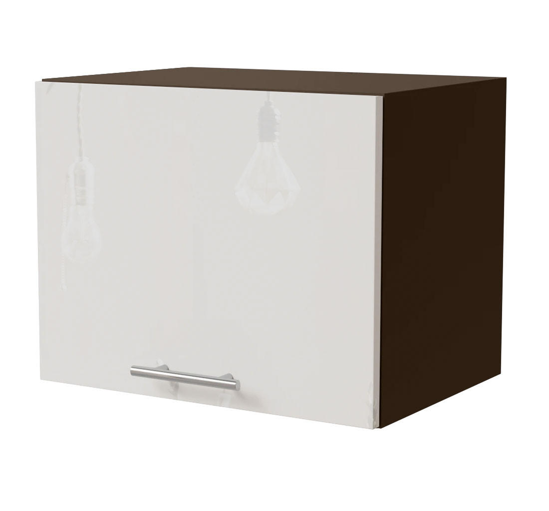 Feldmann-Wohnen Klapphängeschrank Weiß Hochglanz, Dunkelgrau 45x36x32.5 cm