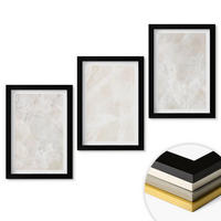 WANDBILDER 3er-Set - 20x30 cm Schwarzer Rahmen - Pastellfarbene Marmorstrukturen - Schwarz, Kunststoff (20/30cm) - ArtPrintCave