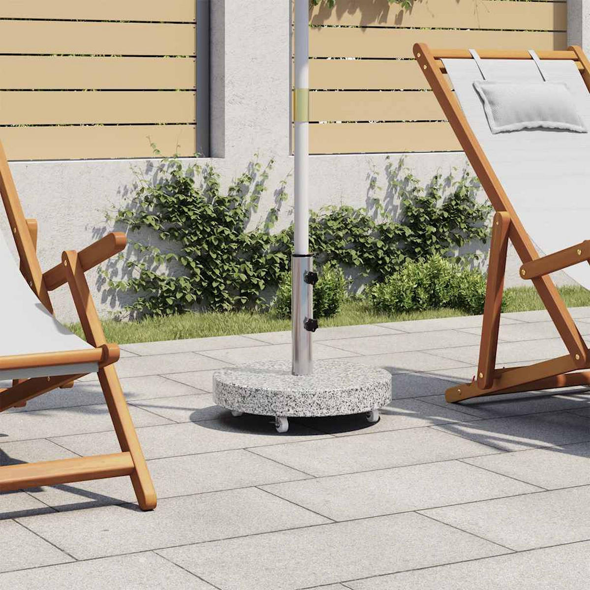 SONNENSCHIRMSTÄNDER Granit 30 Kg Rund Grau - Grau, Stein (45/45cm) - vidaXL