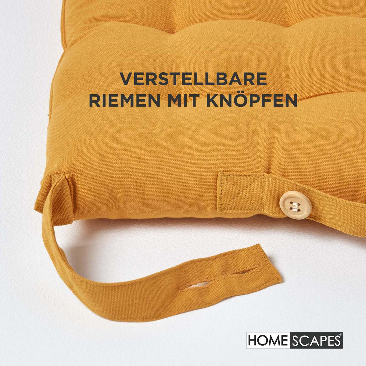 STUHLKISSEN 4er-Set senfgelb 40/40/6,5 cm - Dunkelgelb, Textil (40/40/6.5cm) - Homescapes