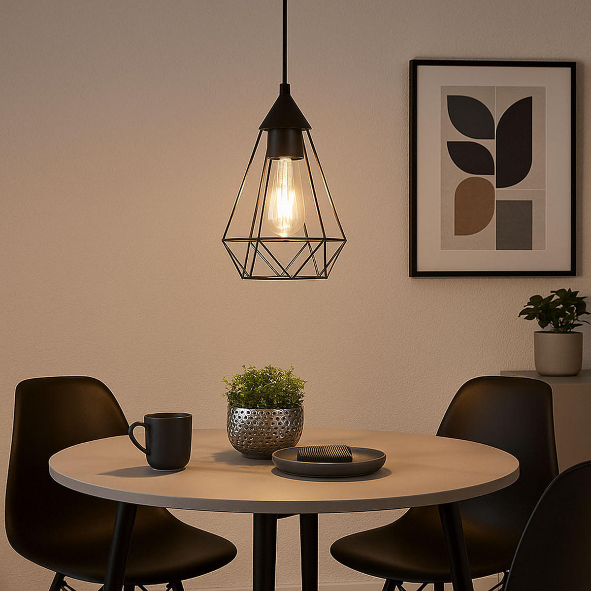 LED HÄNGELEUCHTE Metallgeflecht Schwarz - Schwarz, Metall (17/17/120cm) - Globo Lighting