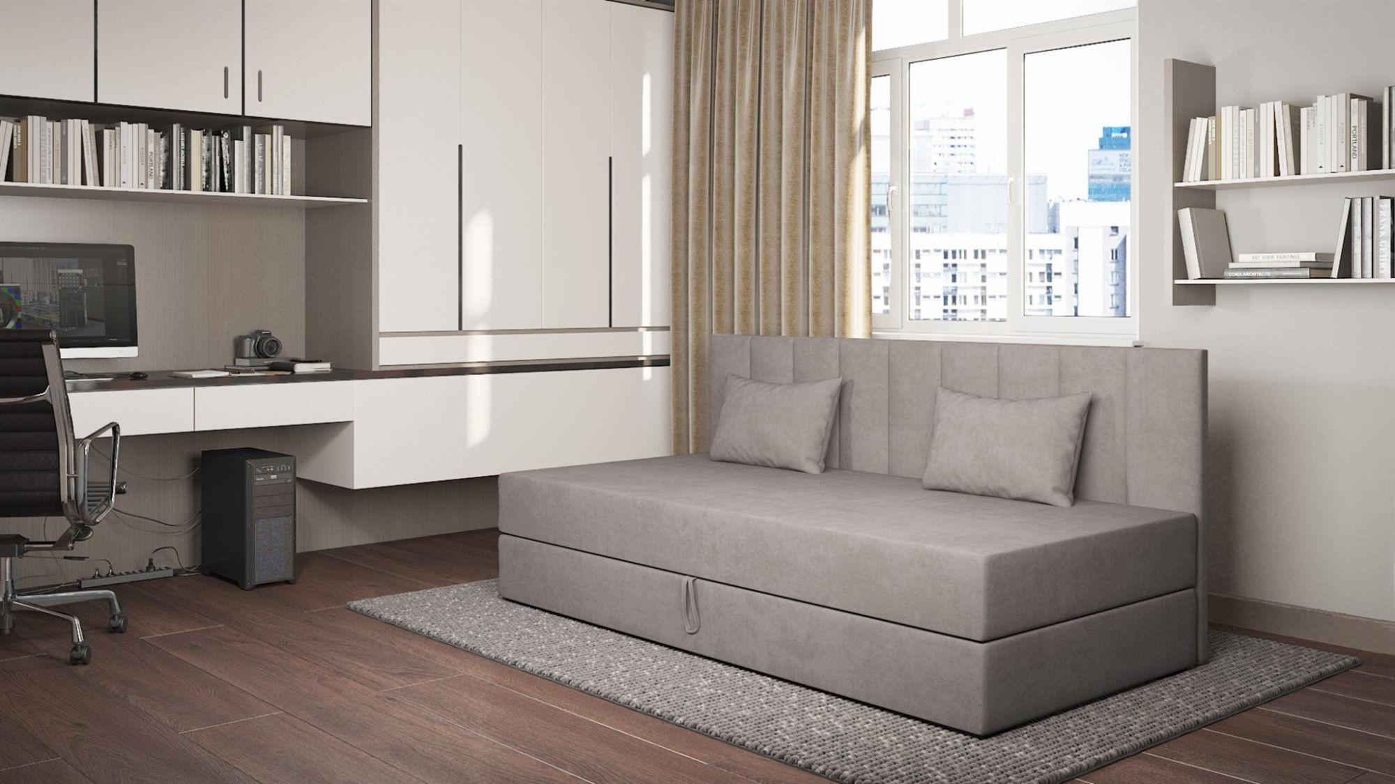 SOFA Margot In Opera - Grau, Holzwerkstoff/Textil (200/90/97cm) - Fun Möbel