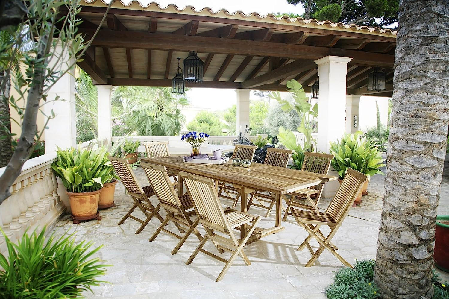 GARTENMÖBELSET 9TLG. KUBA MENORCA - Beige, Holz - SAM