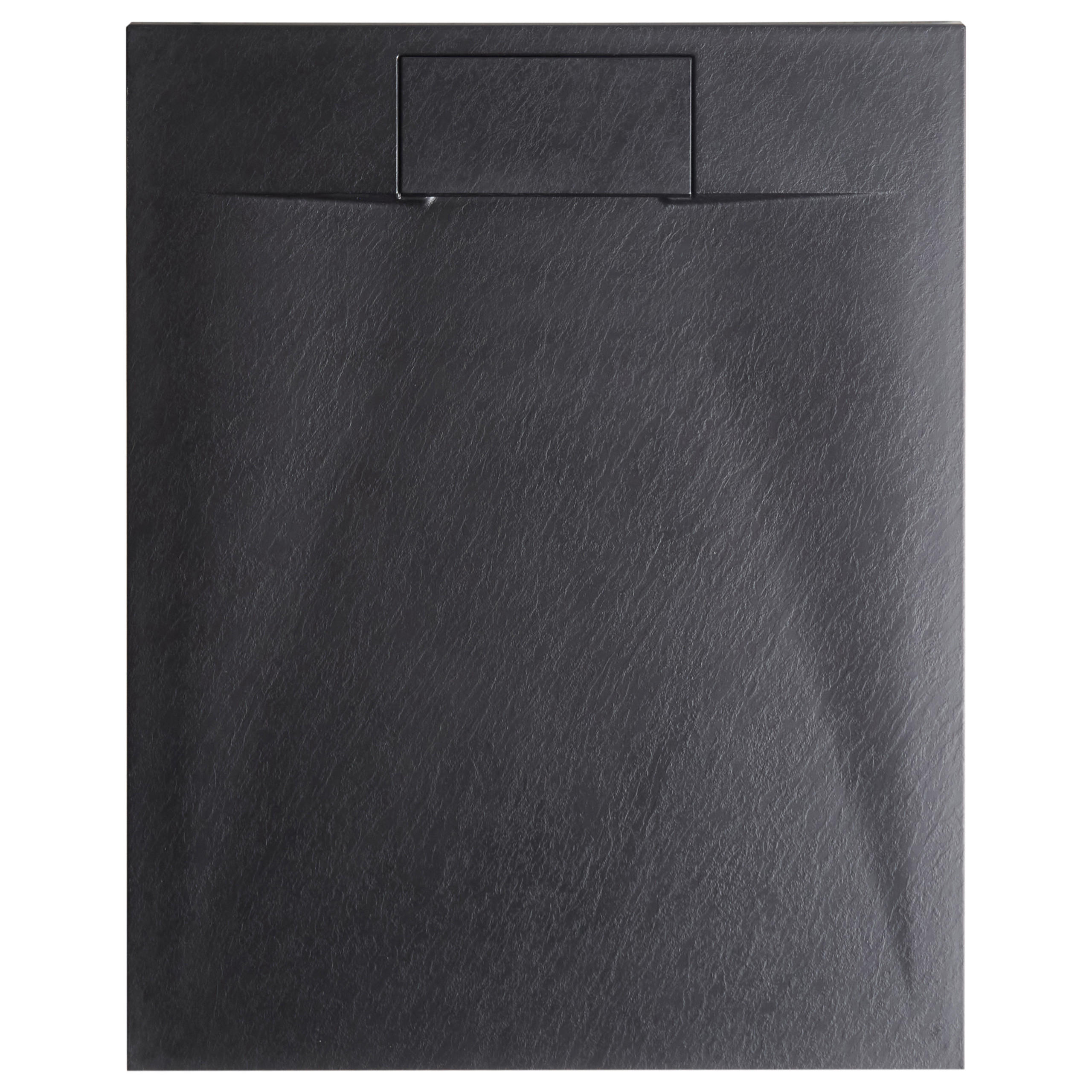 DUSCHWANNE 80/120/3 cm Schwarz Azzurro - Schwarz, Kunststoff (120/3/80cm) - Beliani