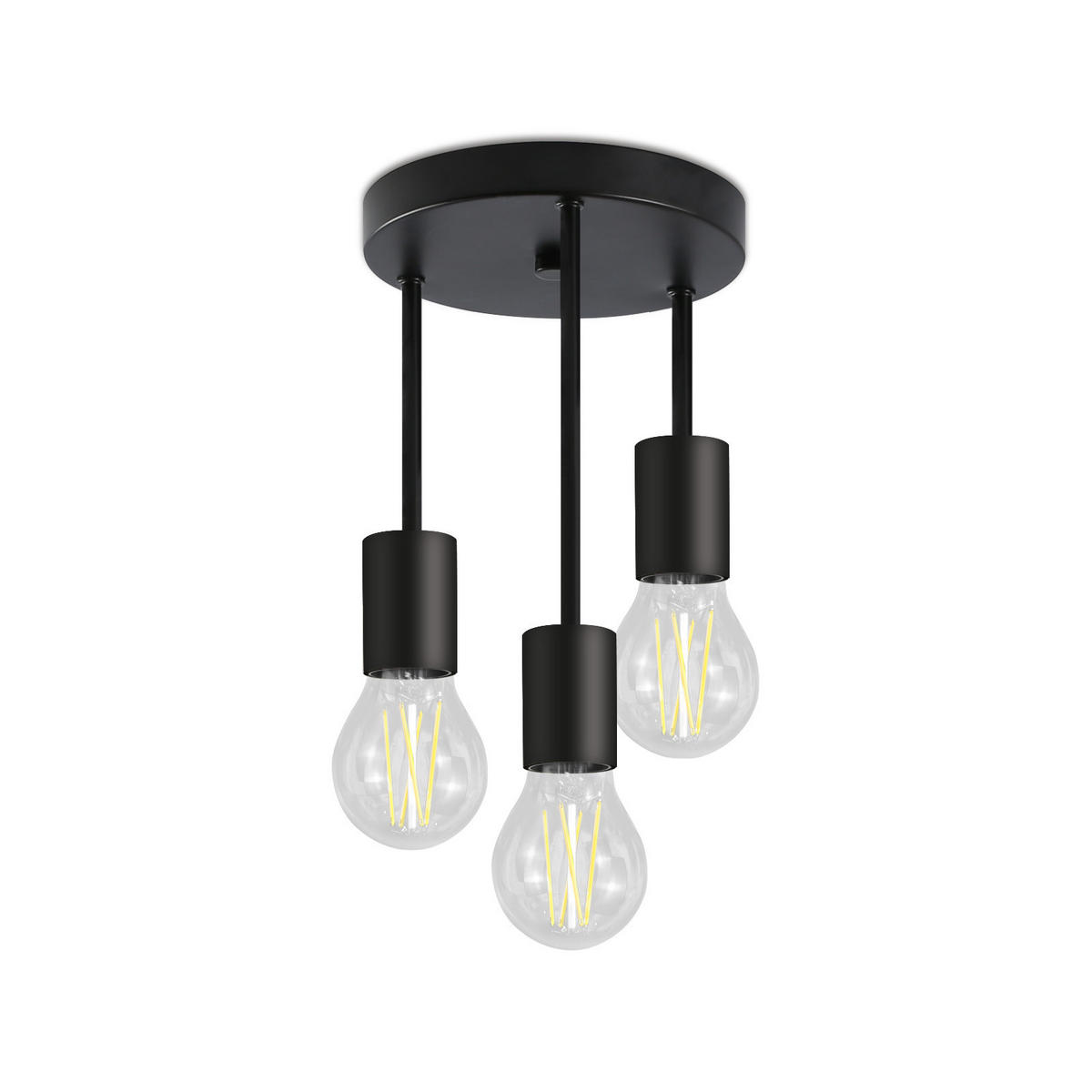 DECKENLEUCHTE Sabrina 18/18/29 cm - Schwarz, Metall (18/18/29cm) - Nettlife