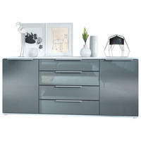 SIDEBOARD Porto Grau Hochglanz - Grau, Holzwerkstoff (166.5/72.5/35cm) - Vladon