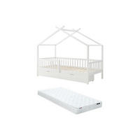 HAUSBETT - 1 Person - holz - weiß Kiralio - Weiß, Holz (90/190cm) - Vente-Unique