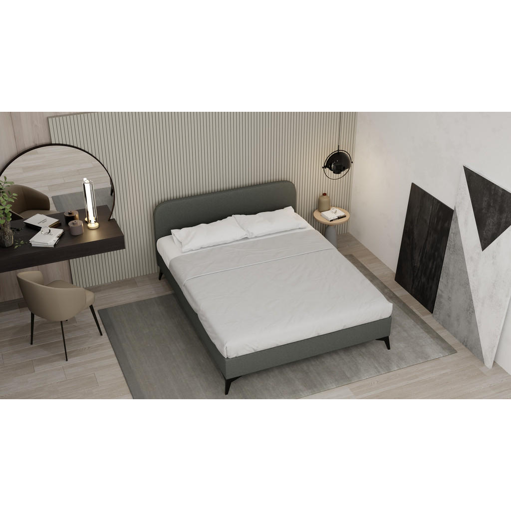 Thumbnail - Panda Möbel Polsterbett, Dunkelgrau, Holz, Mode, 160x200 cm, Oeko-Tex® Standard 100, Schlafzimmer, Betten, Polsterbetten