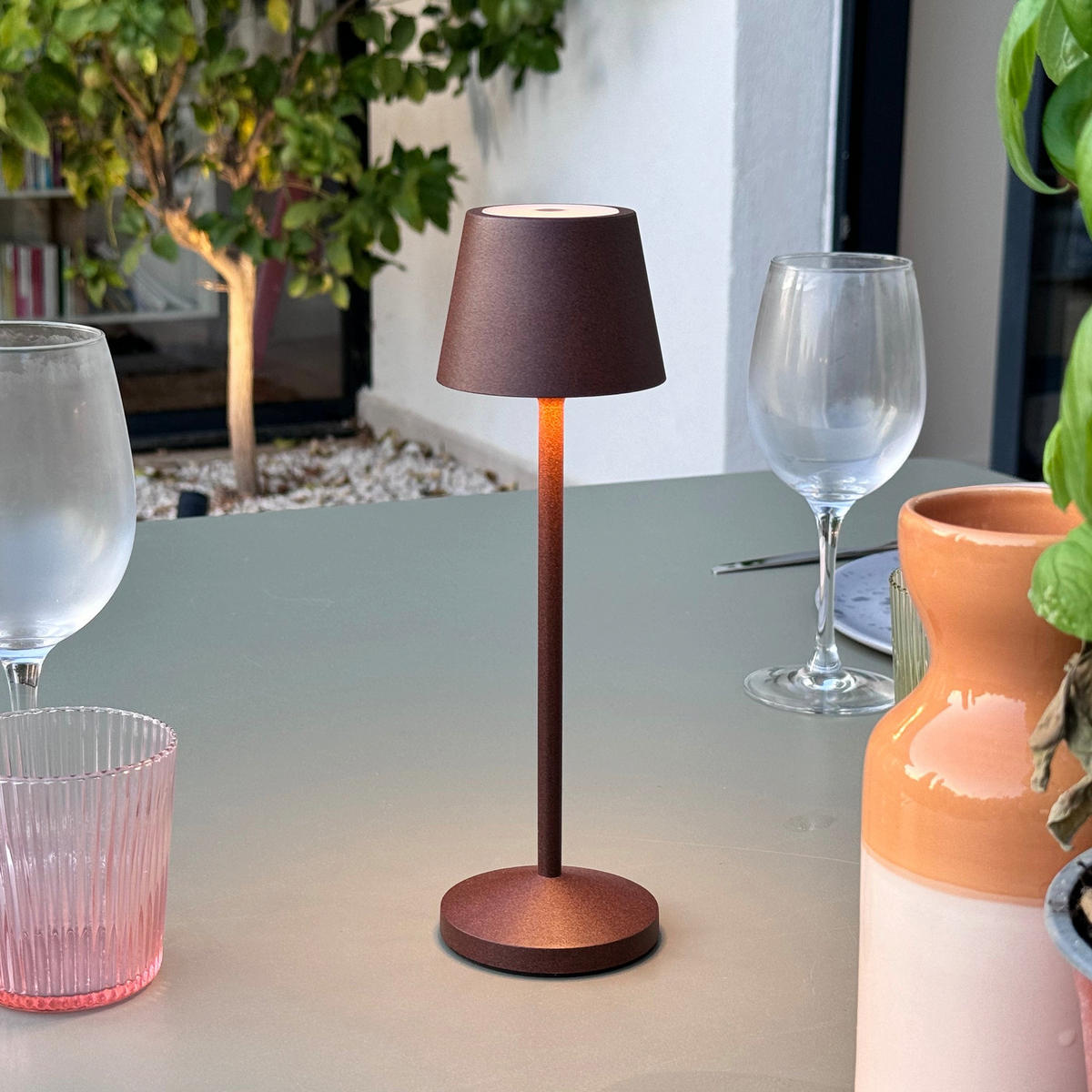 TISCHLAMPE EMILY braun - Braun, Metall (7.5/7.5/25cm) - Lumisky