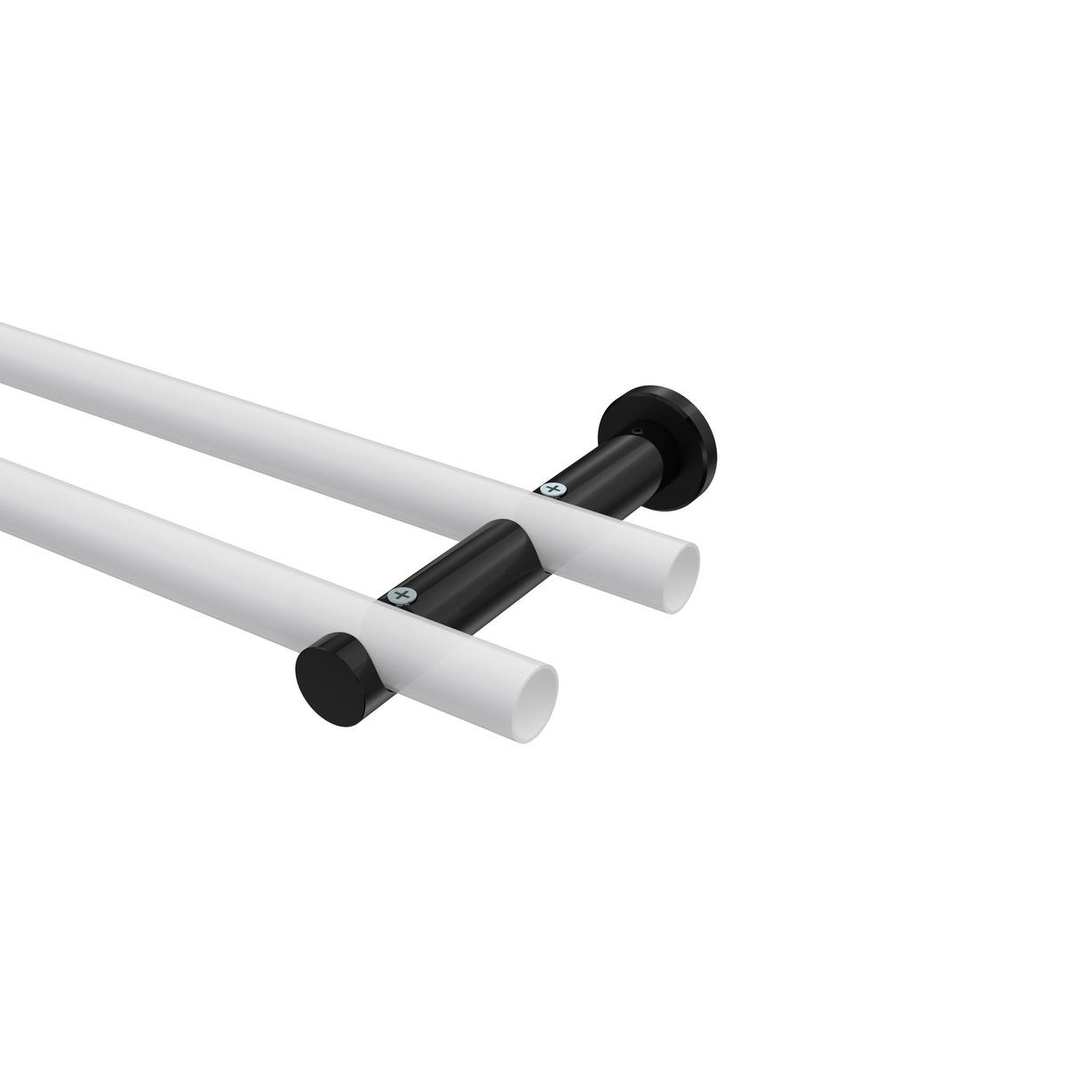 TRÄGER FÜR GARDINENSTANGEN 20 mm Ø, Platon 2-läufig, Schwarz - Schwarz, Metall (16/4/4cm) - INTERDECO