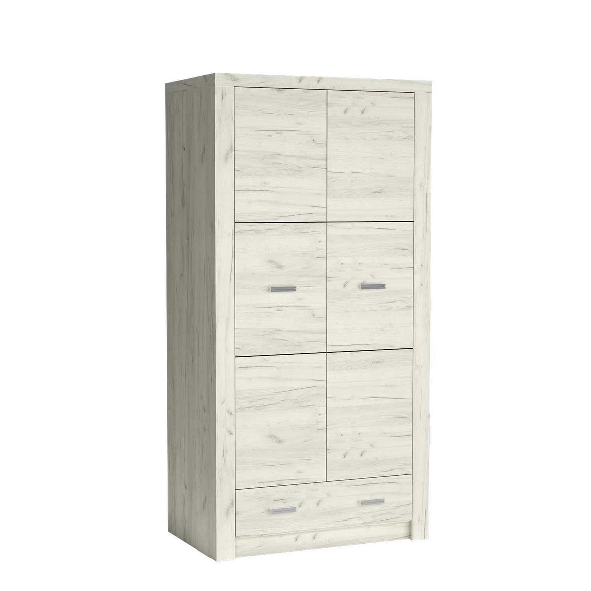 DREHTÜRENSCHRANK ZERI 96/192/58 cm 2-türig Eiche Bianco - Eiche Bianco, Holzwerkstoff (96/192/58cm) - MASSENO