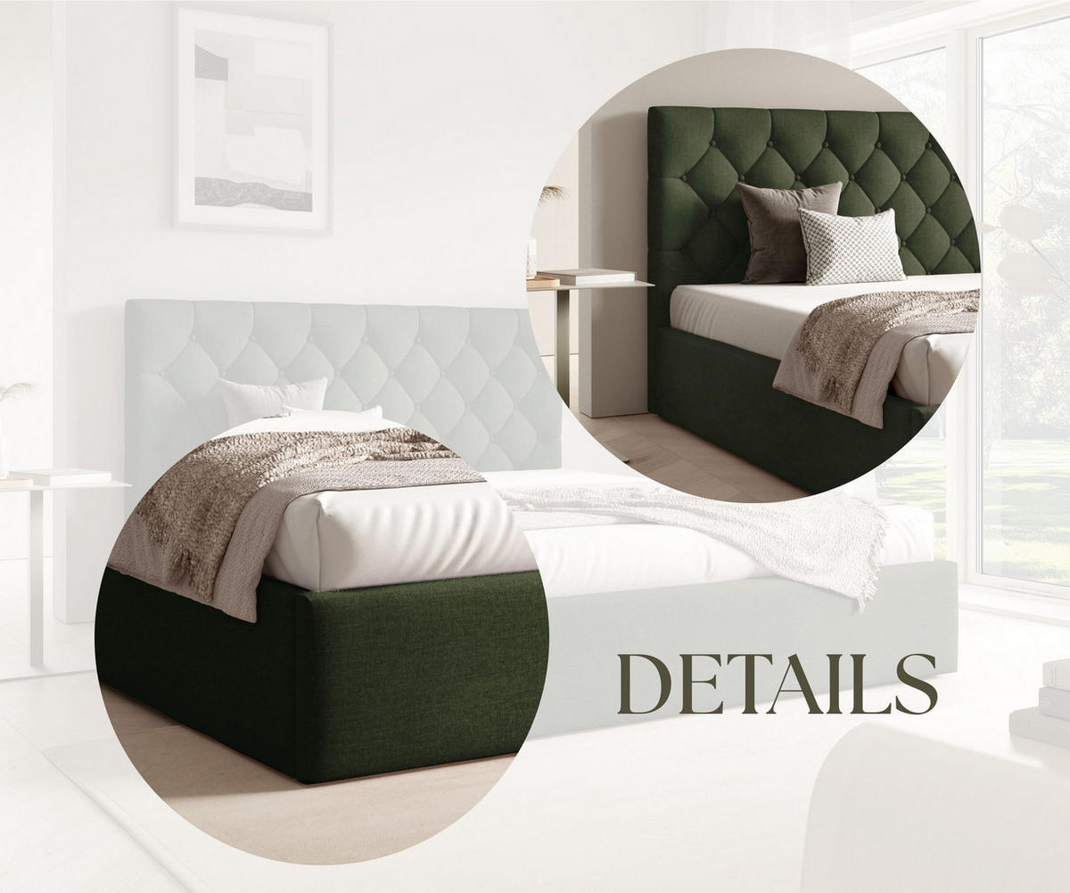 POLSTERBETT BEZA IV - Dunkelgrün - Dunkelgrün, Holz/Textil (180/200cm) - AN-Moebel 4u