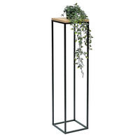 BLUMENHOCKER Eckig Metall Holz Schwarz 100 cm 96353 - Schwarz, Metall (24/100/24cm) - DanDiBo