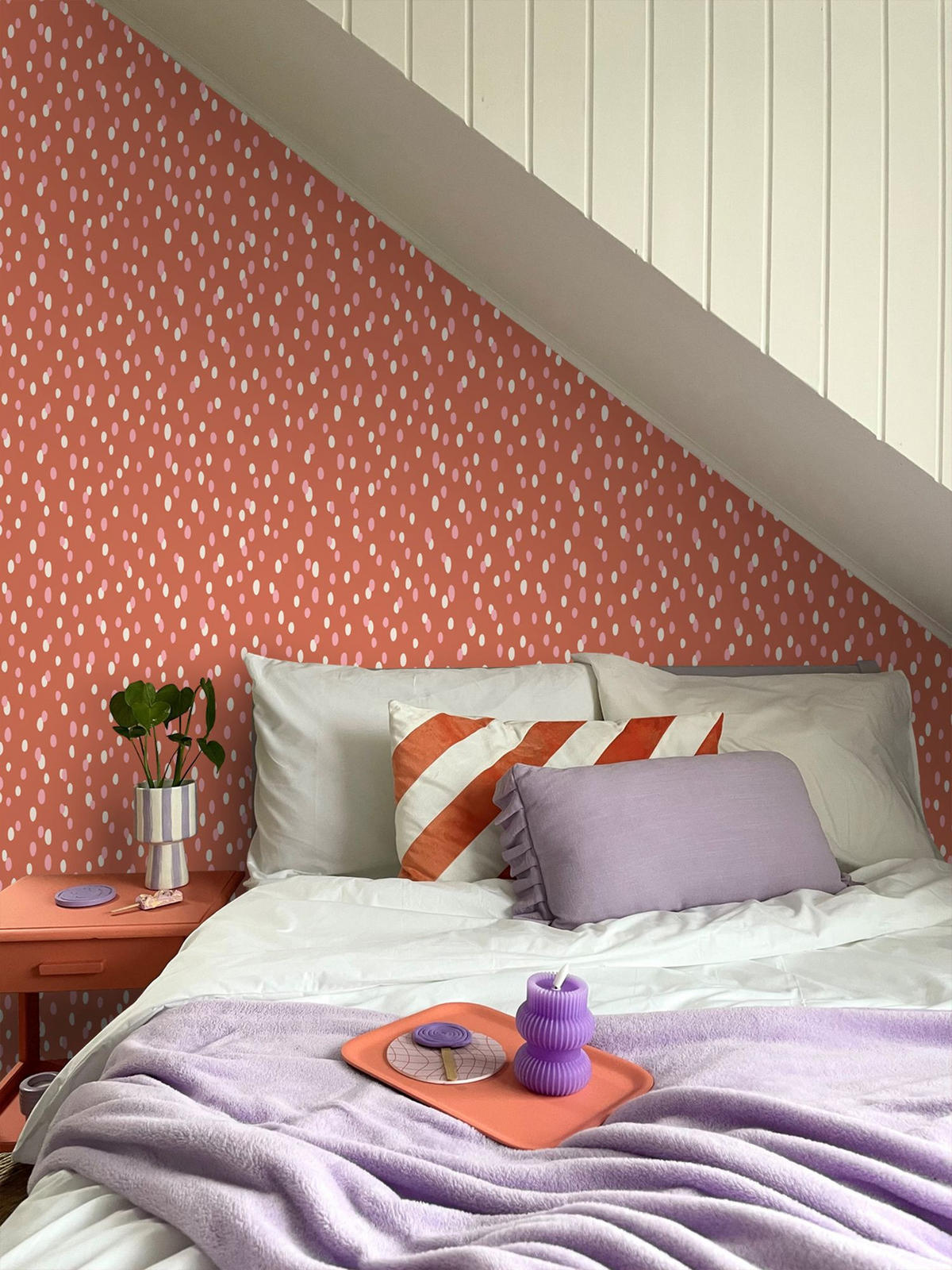 TAPETE Punkte 50 x 900 cm - Orange, Papier (50/0.1cm) - ESTAhome