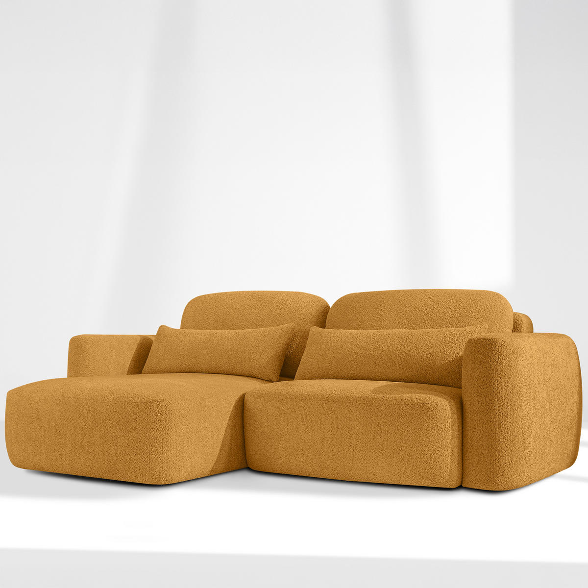 ECKSOFA links ELOSA - Honig, Holz/Textil (245/165cm) - KONSIMO®