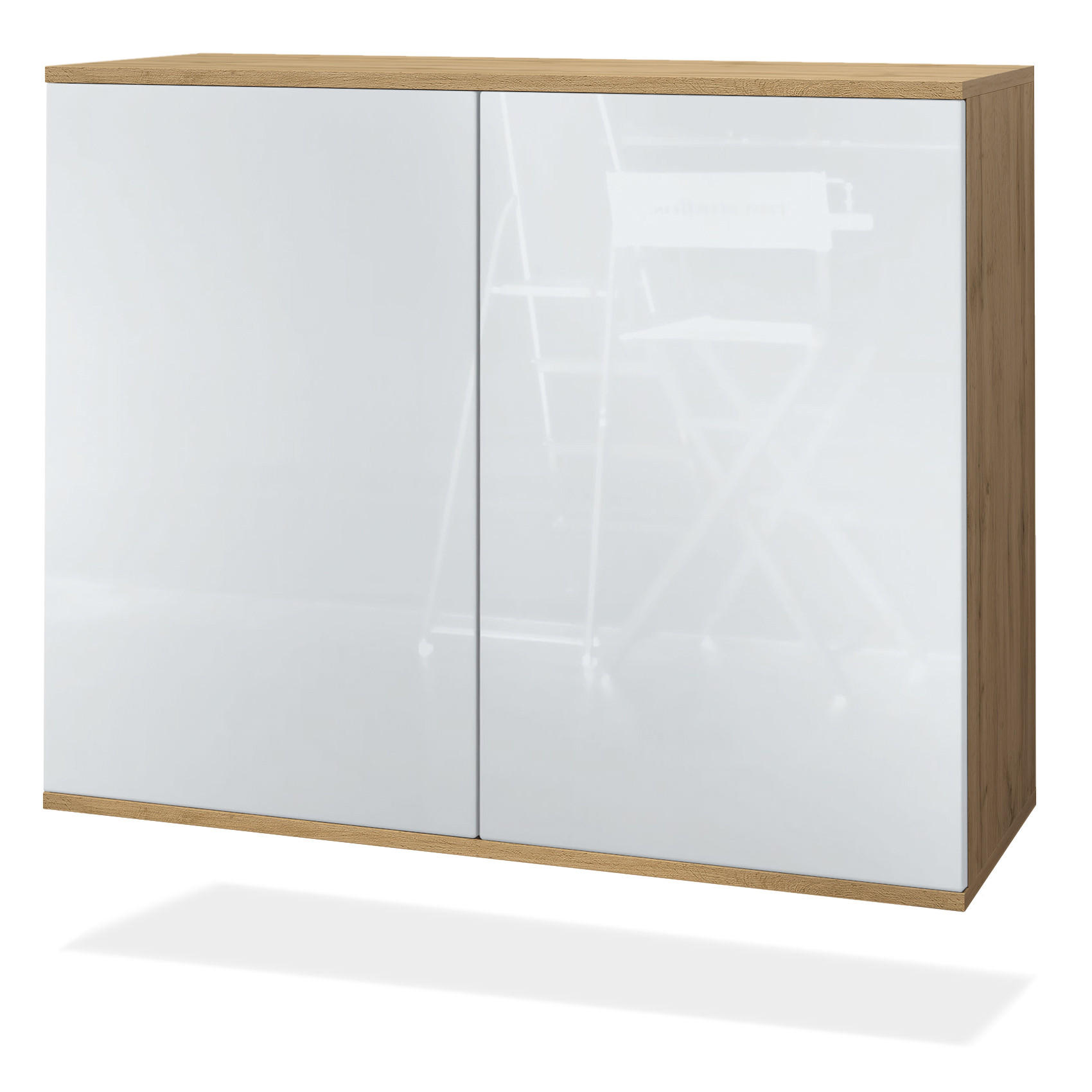 KOMMODE Skadu Weiß Hochglanz - Weiß Hochglanz, Holzwerkstoff (92.5/73.5/35cm) - Vladon