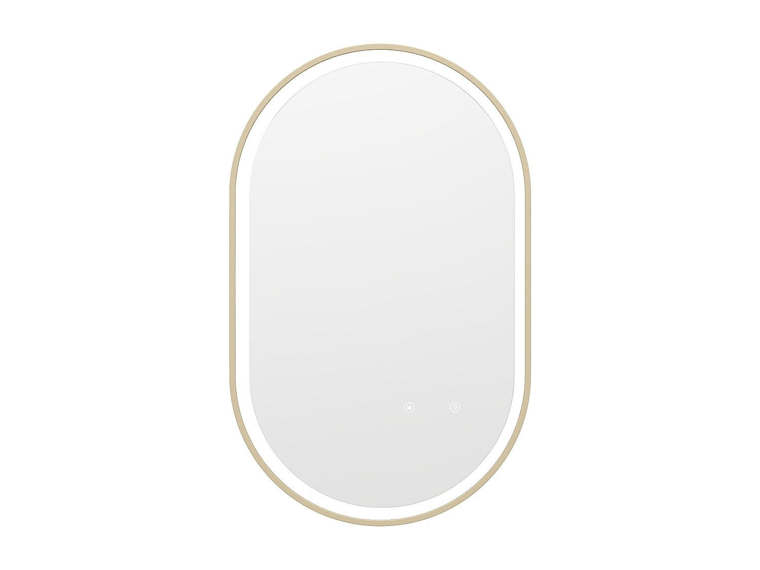 BADSPIEGEL - 50 cm x 4.05 cm - Glas, Metall - Goldfarben - ALARICO - Goldfarben, Glas/Metall (50/80/4.05cm) - Vente-Unique