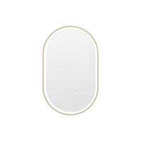 BADSPIEGEL - 50 cm x 4.05 cm - Glas, Metall - Goldfarben - ALARICO - Goldfarben, Glas/Metall (50/80/4.05cm) - Vente-Unique