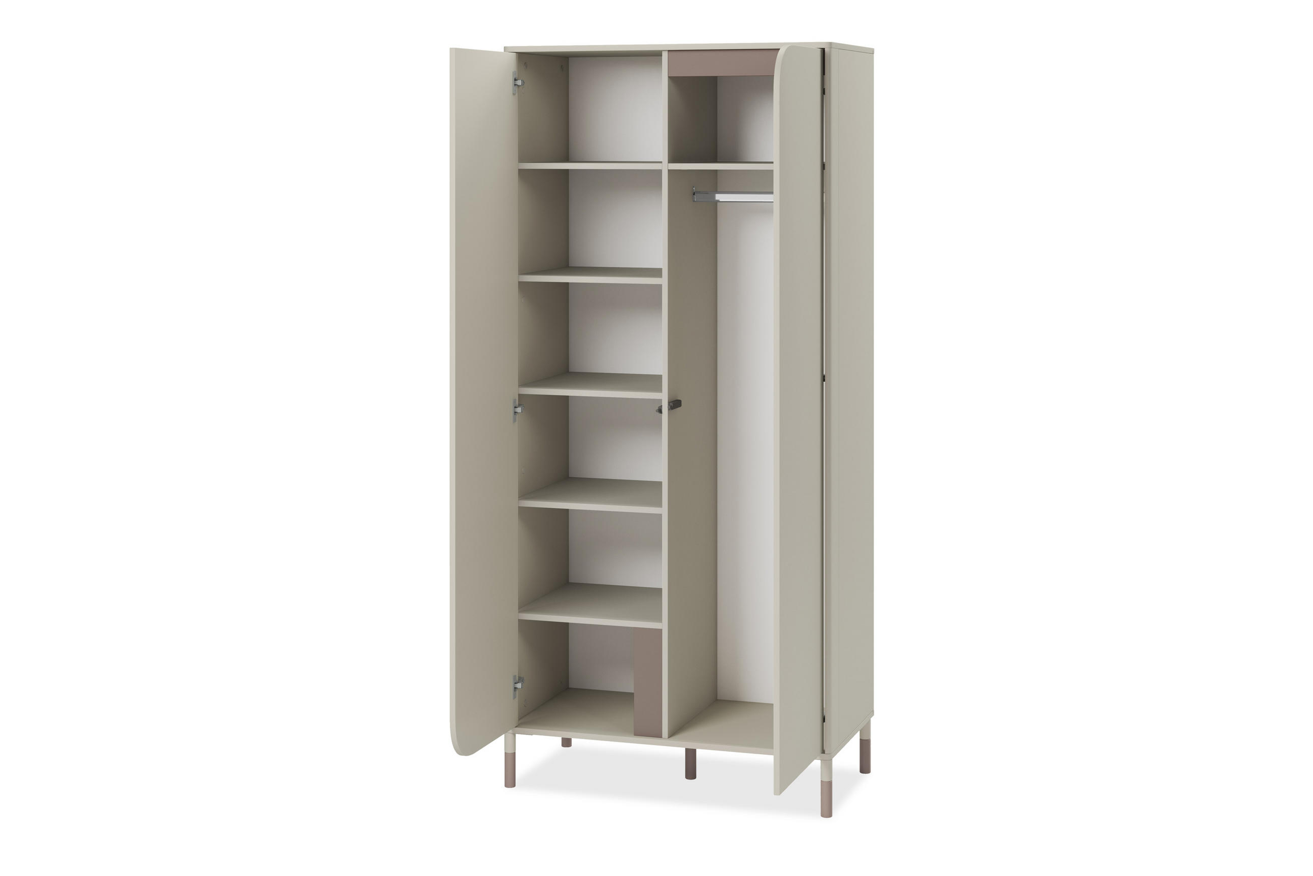 KLEIDERSCHRANK CATTA jugendliche Garderobe, Cremefarben - Creme, Holz (92/201/50cm) - KONSIMO®