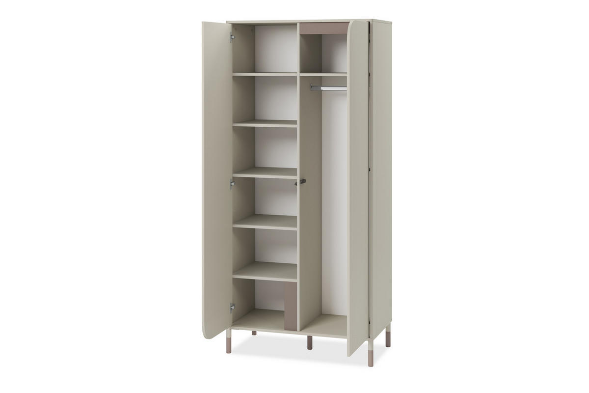 KLEIDERSCHRANK CATTA jugendliche Garderobe, Cremefarben - Creme, Holz (92/201/50cm) - KONSIMO®