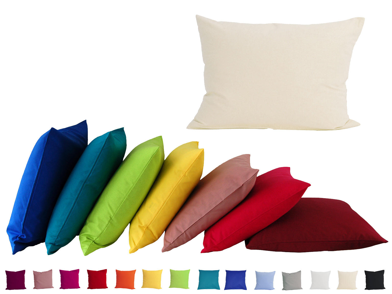 KISSENBEZUG Basic 100% Baumwolle grau 60/40 cm - Grau, Textil (40/60cm) - beties Heimtextil