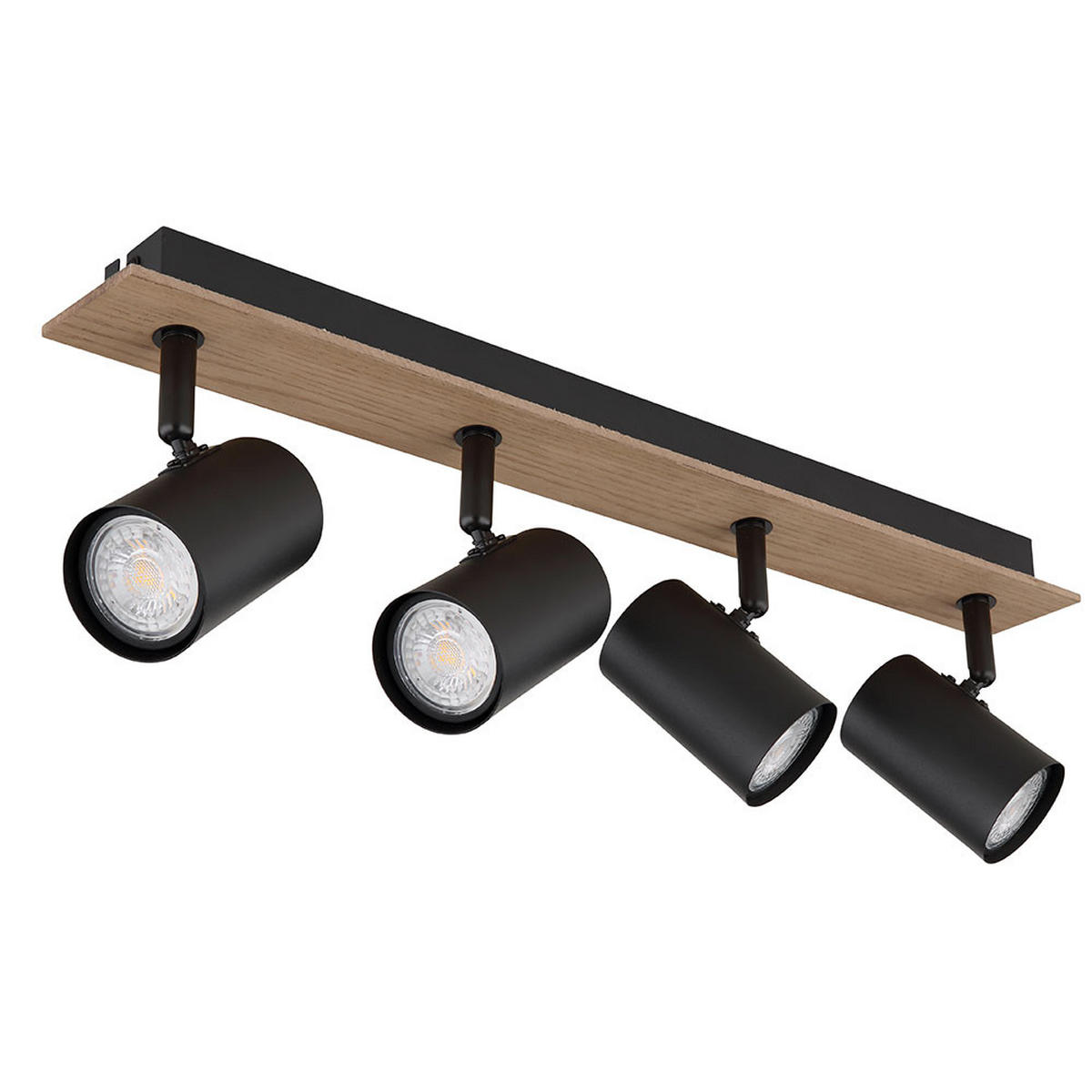 LED DECKENLEUCHTE Linca Holz Schwarz - Schwarz, Metall (50/6/15.1cm) - Globo Lighting