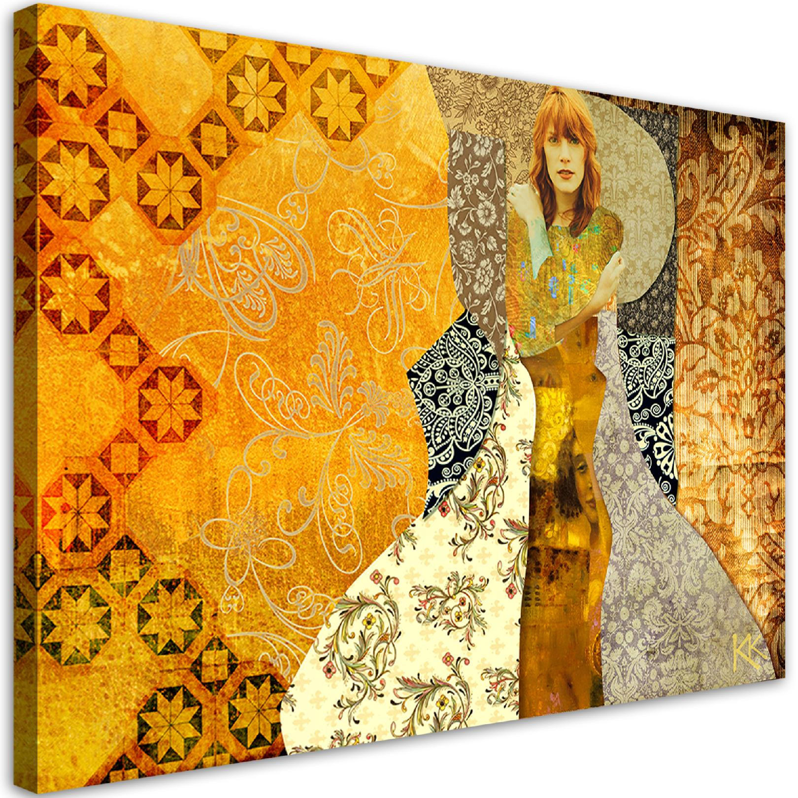 WANDBILD gustav klimt frau - Goldfarben, Textil (60/40cm) - Feeby