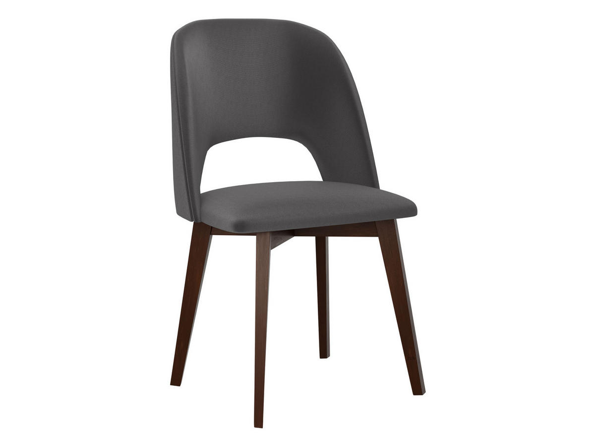 STUHL Monti 4, Holzfarbe: Nuss - Dunkelgrau/Walnussfarben, Holz (48/83/54cm) - MIRJAN24