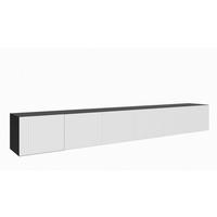 TV-SCHRANK Schwarz Weiß NOELI Geschlossen Gerillt 300 cm - Weiß, Holzwerkstoff (300/41/40cm) - Sepro Meble