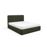 POLSTERBETT BEA II mit Bettkasten 180x200,Doppelbett mit Stauraum,Lattenrost,Boxspringbett-Optik,ohne Matratze-Dunkelgrün - Smaragdgrün, Holz (180/200cm) - Furnistar