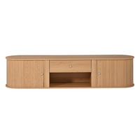 TV-SCHRANK 180/40/40 cm Holzoptik mit 1 Schublade und 2 Rolltüren - Naturfarben, Holzwerkstoff (180/40/40cm) - Oxeza