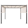 PERGOLA mit LED-Beleuchtung Stahl beige 310/310 cm Parga - Beige/Schwarz, Metall (310/215/310cm) - Beliani