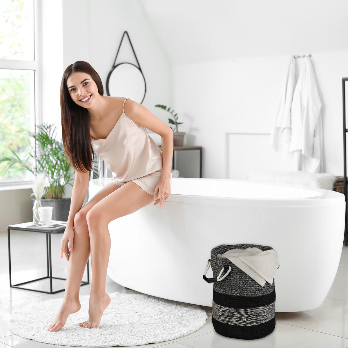 ÚLOŽNÝ koš - viacfarebná, textil/plast (43/40/33cm) - Relaxdays