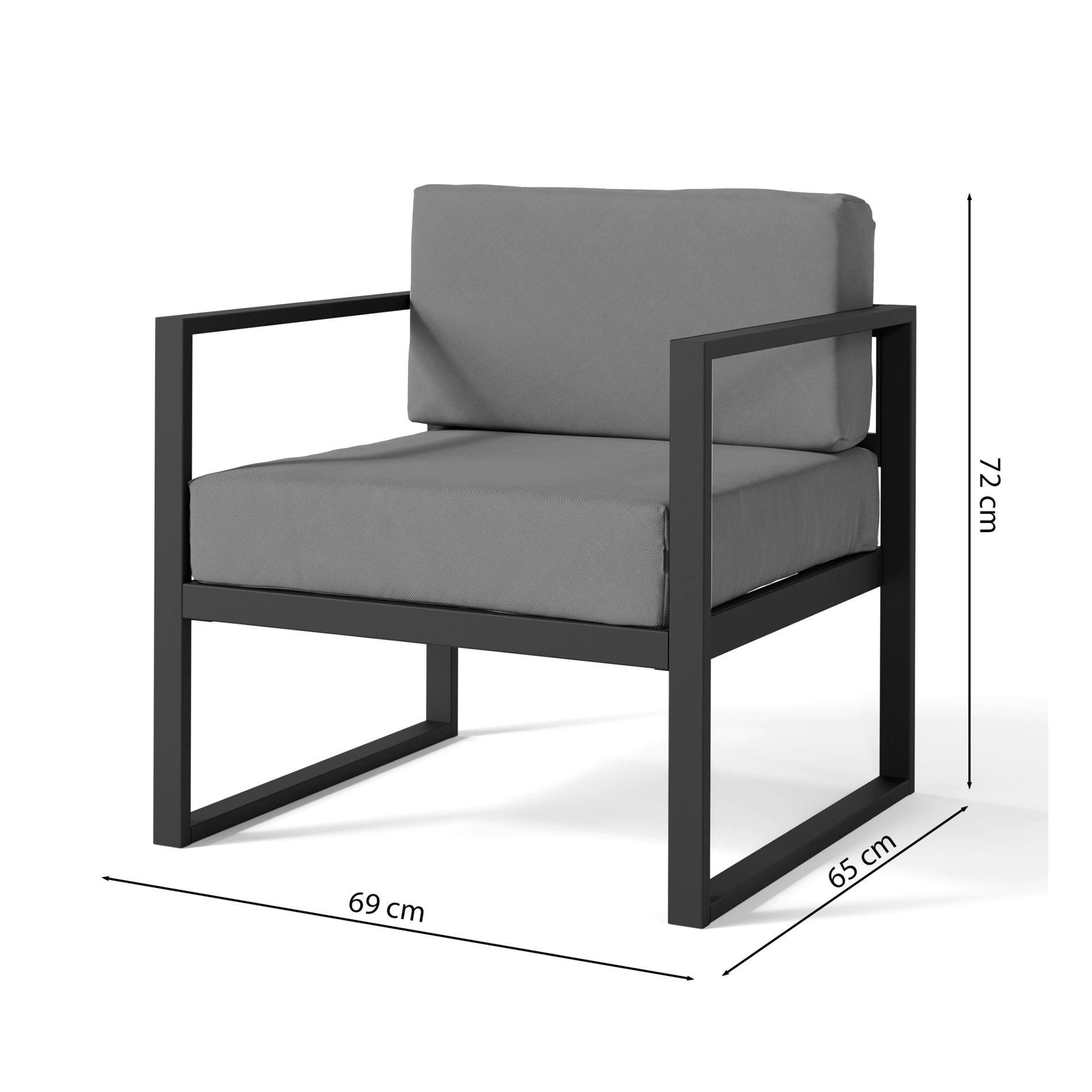 LOUNGESESSEL Dywilly Grau/Schwarz mit wasserabweisendem Stoff - Grau, Textil (69/72/65cm) - Selsey