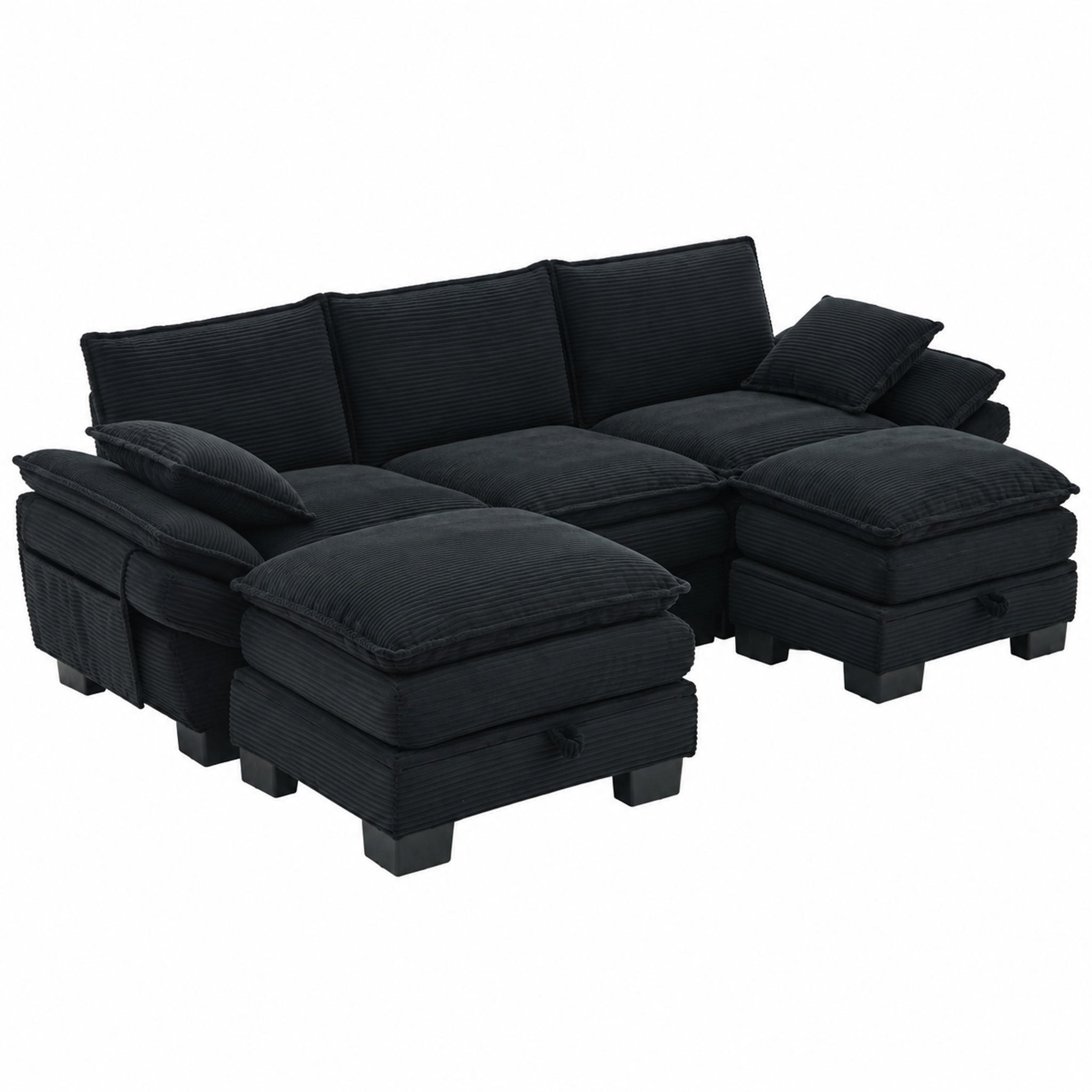 Meubliv Sofa Schwarz 132x84x260 cm