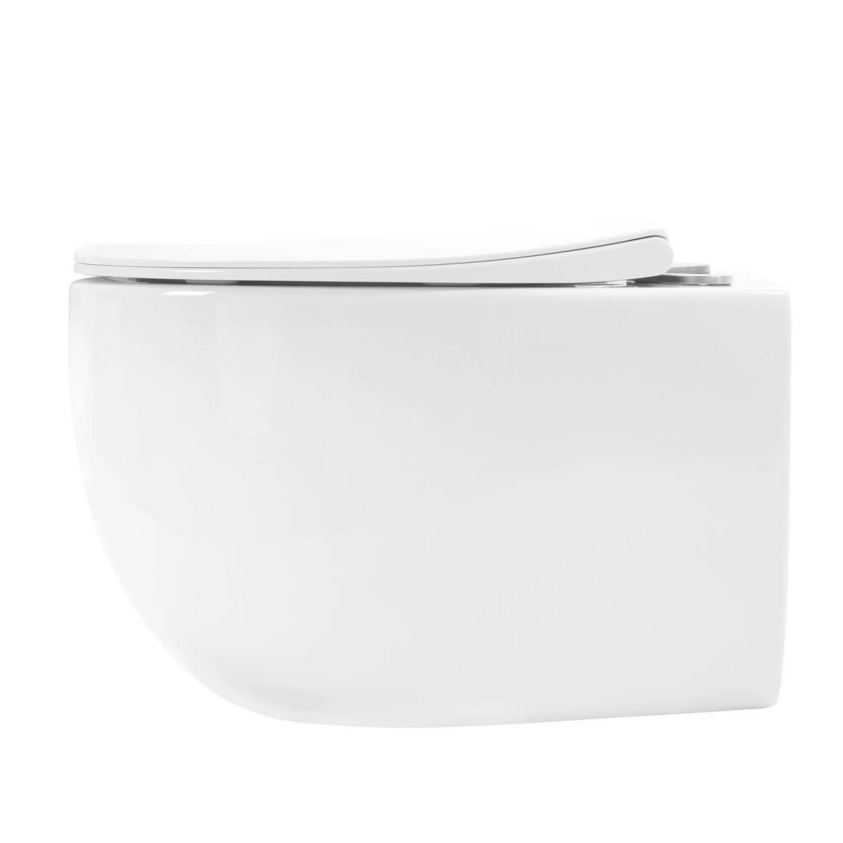 WC Schüssel Randlos Rea Lars - Weiß, Keramik (37/36/50cm) - REA
