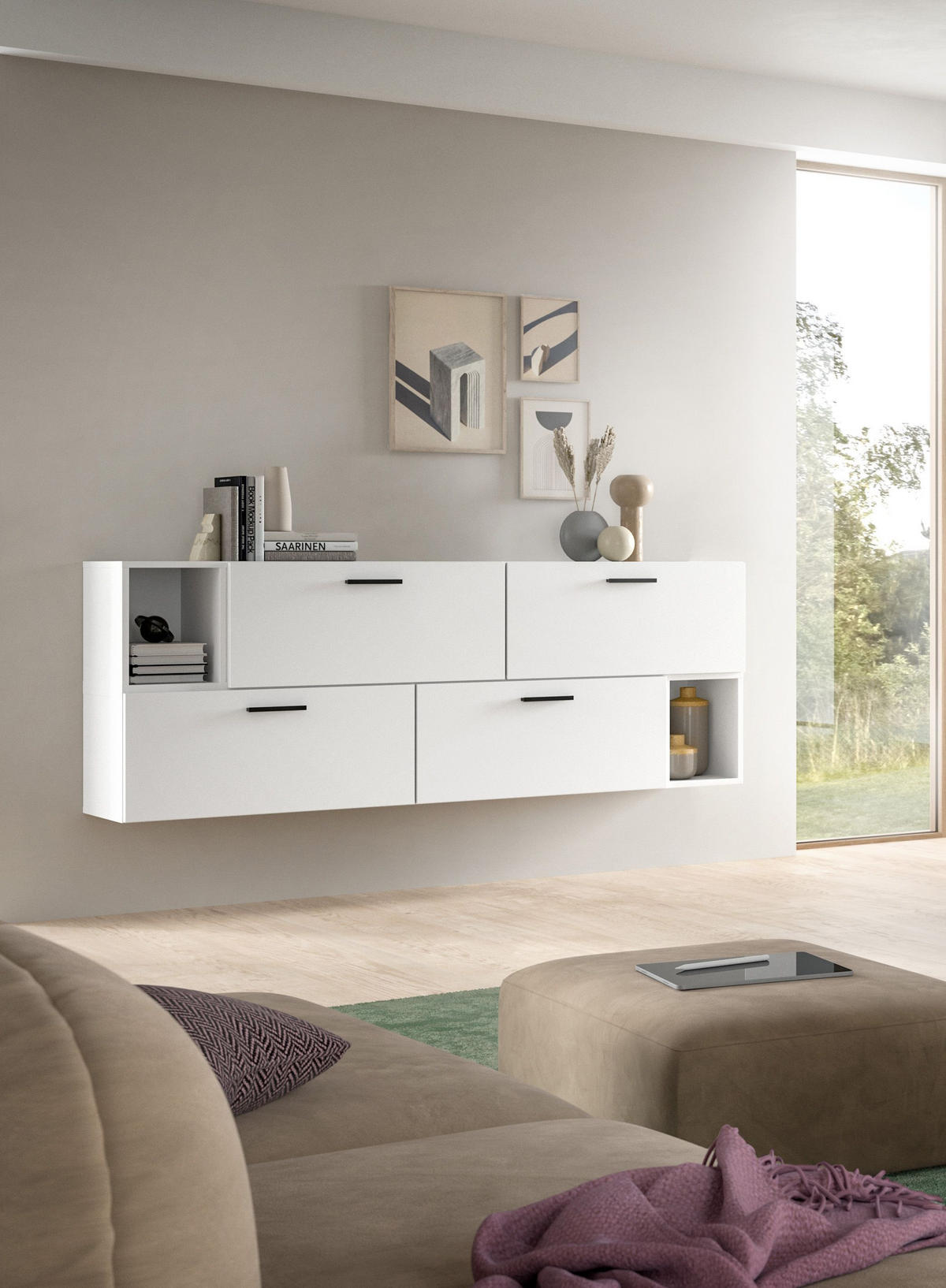 WOHNWAND The One weiß 176/34/97 cm - Weiß, Holzwerkstoff (176/97/34cm) - Xonox