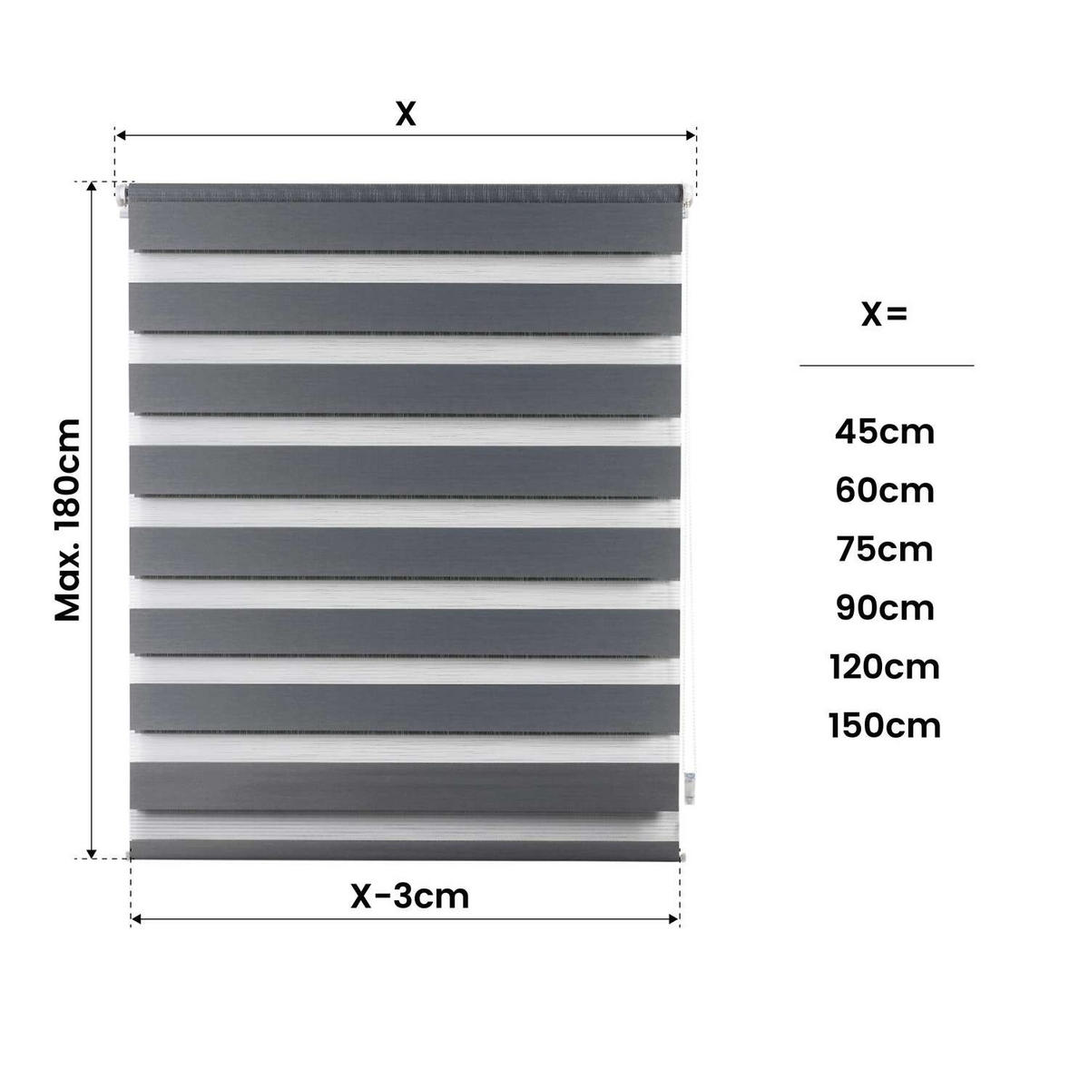 DOPPELROLLO Silber, 150 cm x 180 cm - Silberfarben, Kunststoff (150/180cm) - STORESDECO
