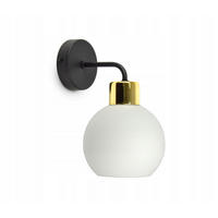 WANDLEUCHTE Milano Spot - Goldfarben/Schwarz, Glas/Metall (18/27/14cm) - kiki design