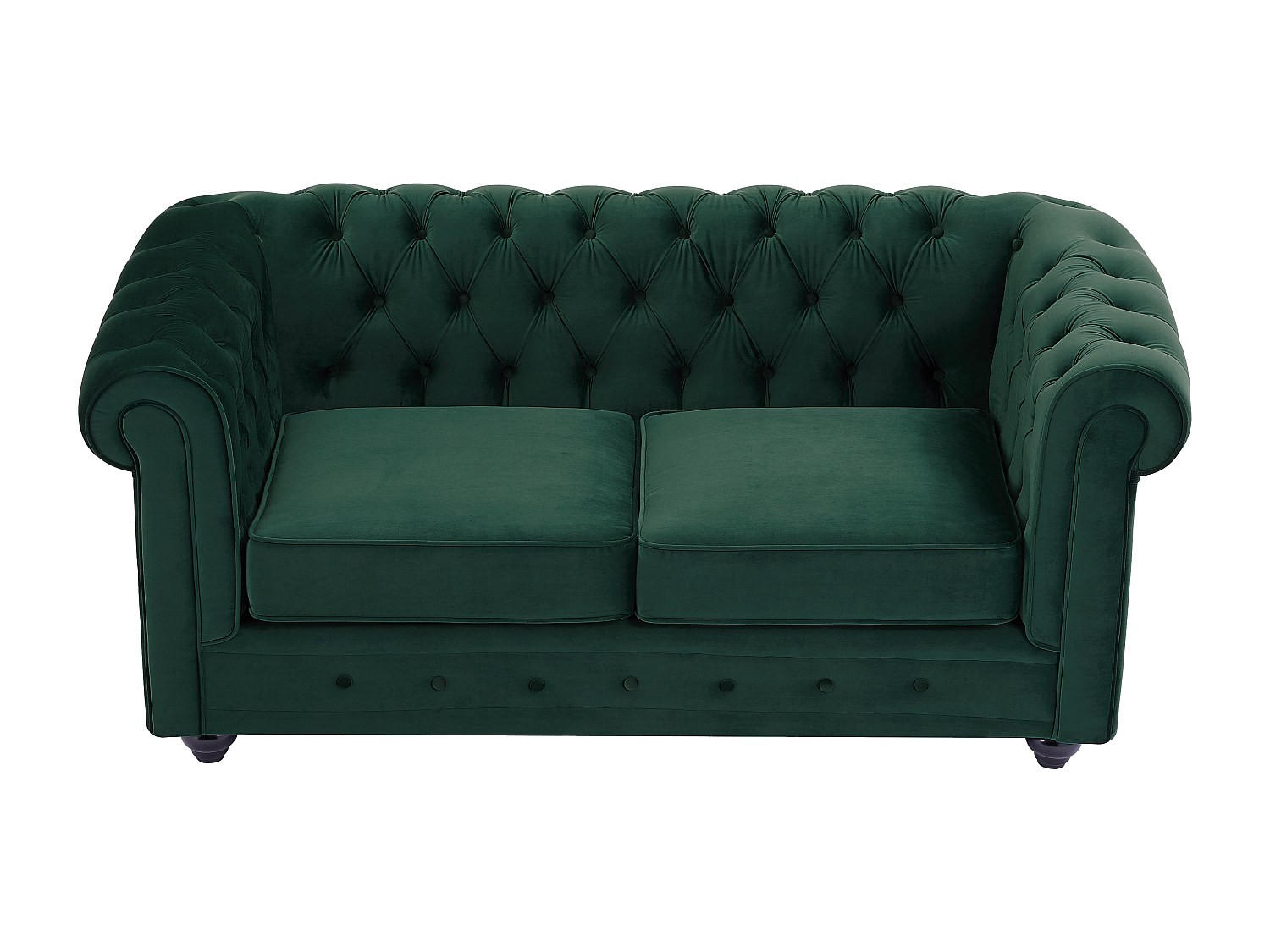 SOFA ohne Schlafmöglichkeit - 2 Personen - Samt, Stoff - Grün - - Grün, Textil (168/72/88cm) - Vente-Unique